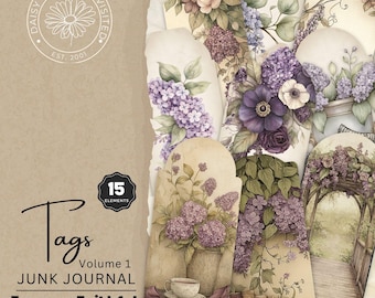 Forever Faithful - Tags for Floral Faith Junk Journals, digital download, DDJJ012H