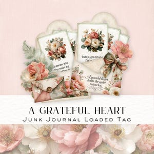 A Grateful Heart loaded pocket for Junk Journals and Scrapbooks