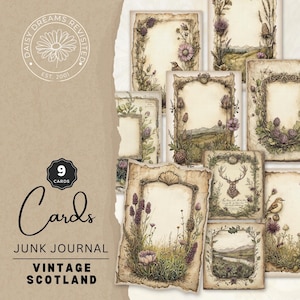 Cartões de diário de lixo da Escócia vintage, para impressão, download digital, itens efêmeros escoceses, DDJJ018G