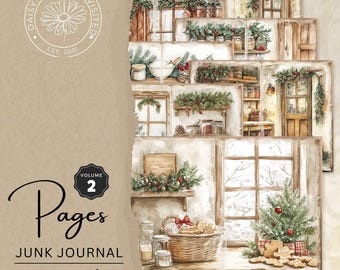 Suger & Spice Christmas Bakery Folio Pages Volume 2, Junk Journal  Kit, Vintage Christmas Tags, Digital Download, DDRJJ003B
