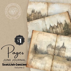Vintage Scotland Castles Volume 2, Junk Journal Folios, Printable Journal Pages Digital Download, Digital Download, DDJJ007R