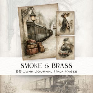 Steam & Brass Half pages | Junk Journals | Digital Download