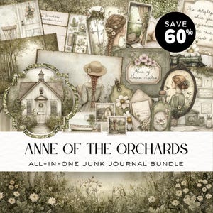 ANNE of the Orchards Junk Journal ALL-in-ONE Bundle - Vintage Pack - Bastelmaterial - Digitaler Download, DDJJ016P