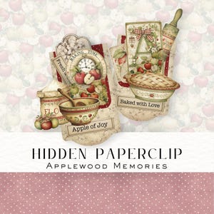 Applewood Memories Hidden Paperclip Kit, Loaded pockets and ephemera for Junk Journals and Scrapbooks