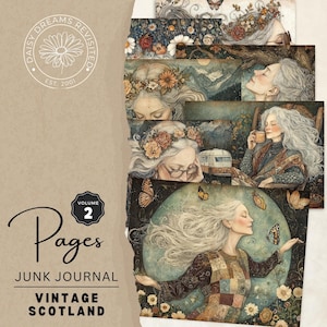 vintage Boho Junk Journal Kit volume 2 - Téléchargement numérique - Pages de scrapbooking hippie - Groovy Boho Craft Supplies DDJJ019B