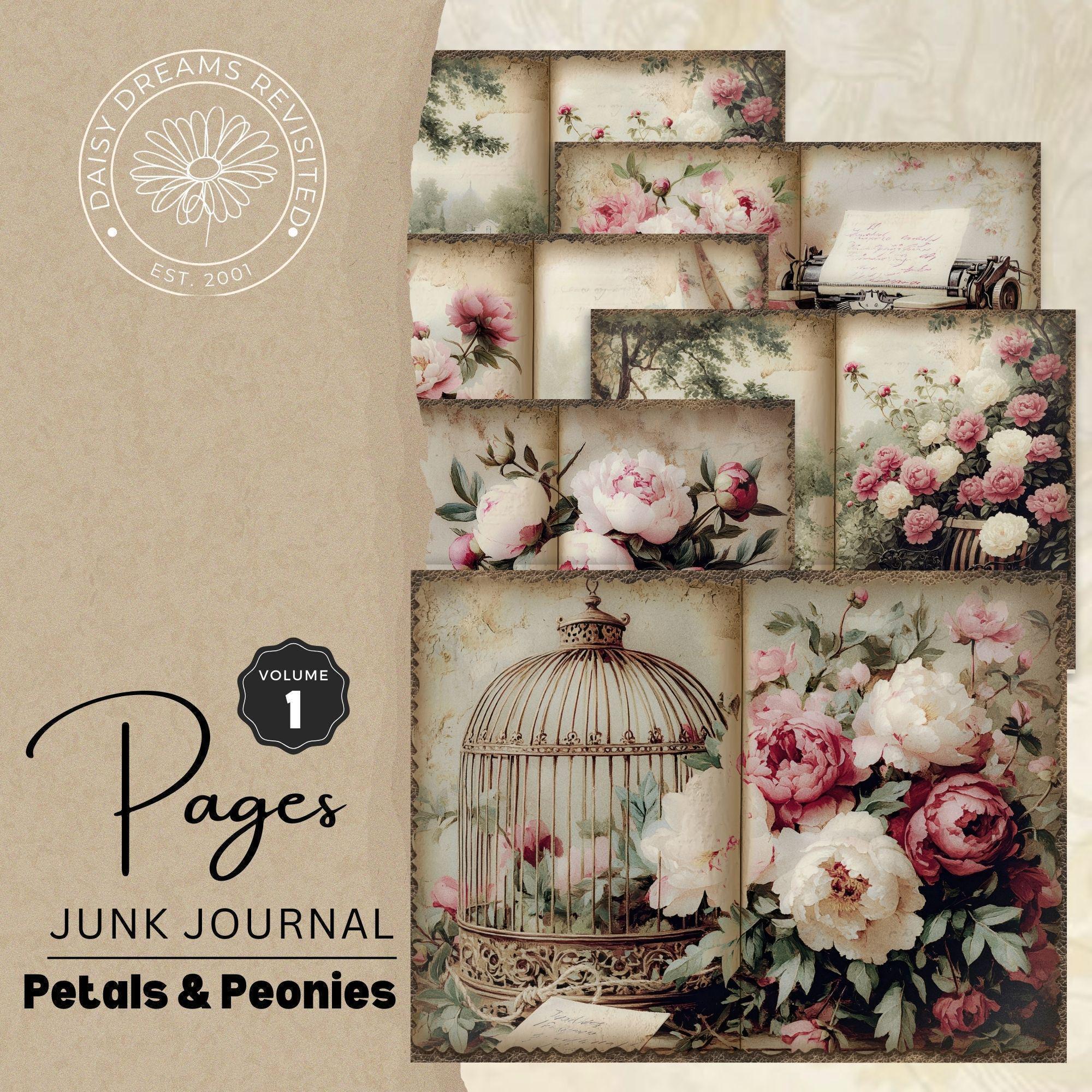 Petals & Peonies Junk Journal Pages Volume 1 - Printable Floral ...