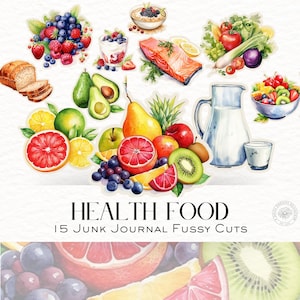 Junk Journal Kieskeurige snitten voor liefhebbers van natuurvoeding, schattig plannerdecor, benodigdheden voor scrapbooking DDJJ008J