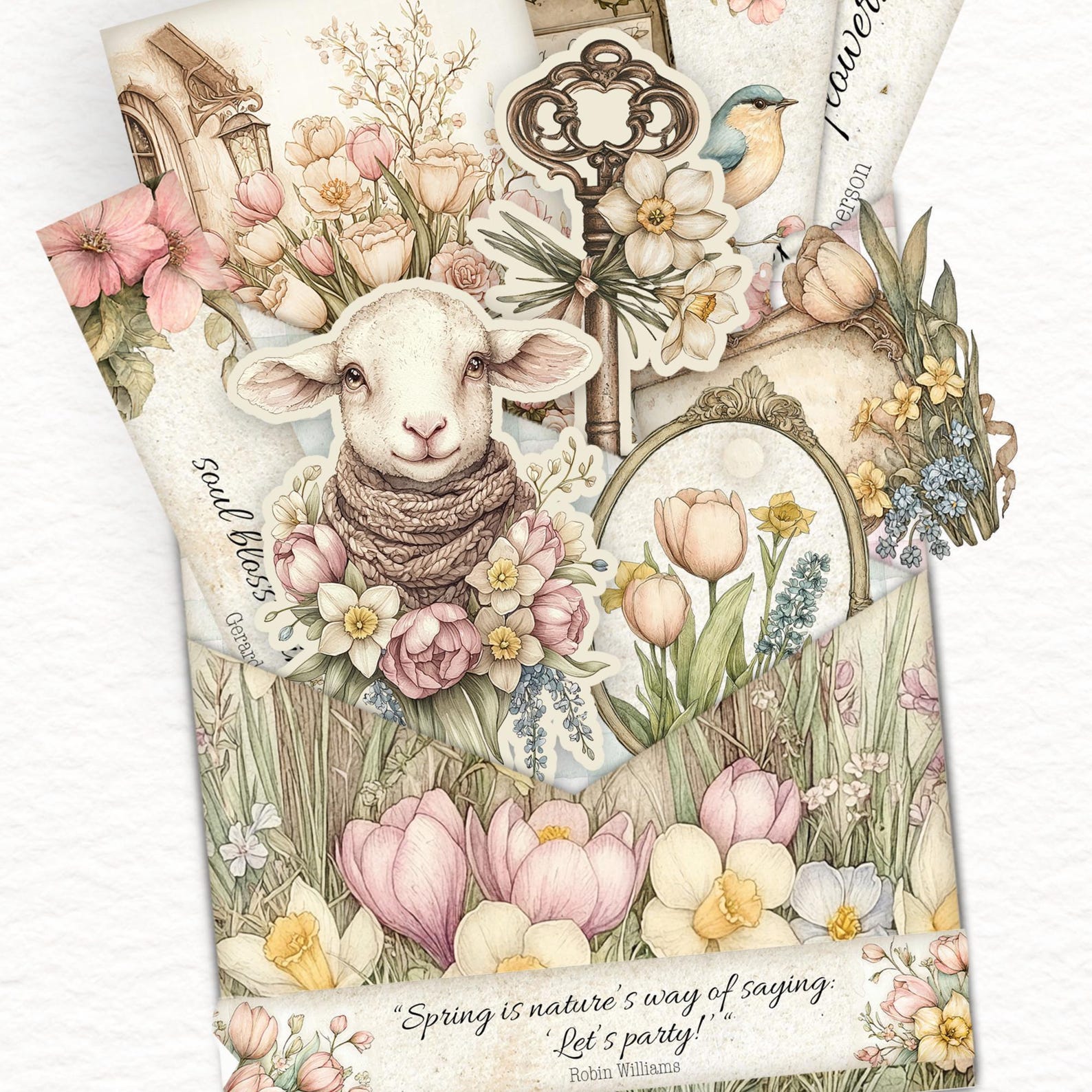 Springtime Splendor Magazine Spring Splendor Loaded Pocket, Printable Journal Ephemera, Digital ...