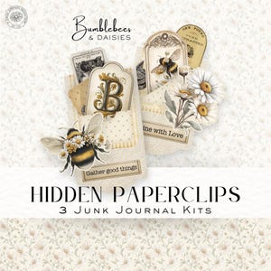 Bee Junk Journal Kit: Printable Ephemera, Hidden Paper Clips (Digital Download) image 3
