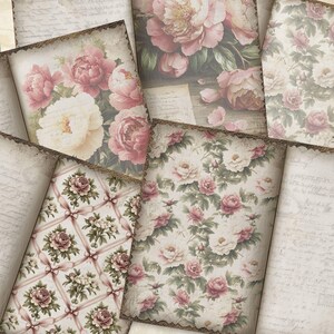 Petals & Peonies Junk Journal Pages Volume 3 - Printable Floral ...