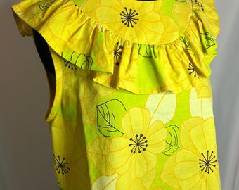 Handmade upcycled cotton ruffle top