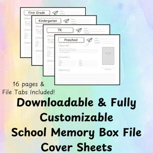 School Memory Box Cover Sheets