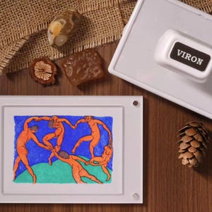 Timbro multicolore, Danza di Matisse, opera d'arte, timbro per biglietti di auguri, autoinchiostrante, creazione di biglietti fai da te, timbro per regali fai da te, regalo per gli amanti dei libri