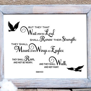 Isaiah 40:31 &quot;Soar on Wings like Eagles&quot; SVG PNG Jpg instant File download Vinyl Decal Scripture Wall Art