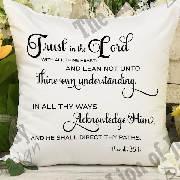 Proverbs 3:5-6 Bible verse SVG Digital Download “Trust in the Lord" PNG Jpg Instant Download Vinyl Decal Scripture Wall Art