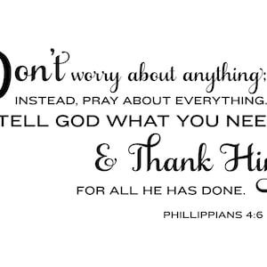 Philippians 4:6 NLT Don&#39;t Worry about Anything SVG Instant Download Bible Verse