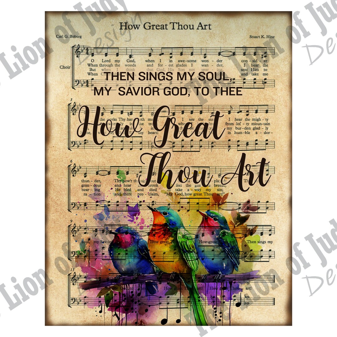 Christian Hymn Art Print, Wall Decor, How Great Thou Art Canvas - Etsy