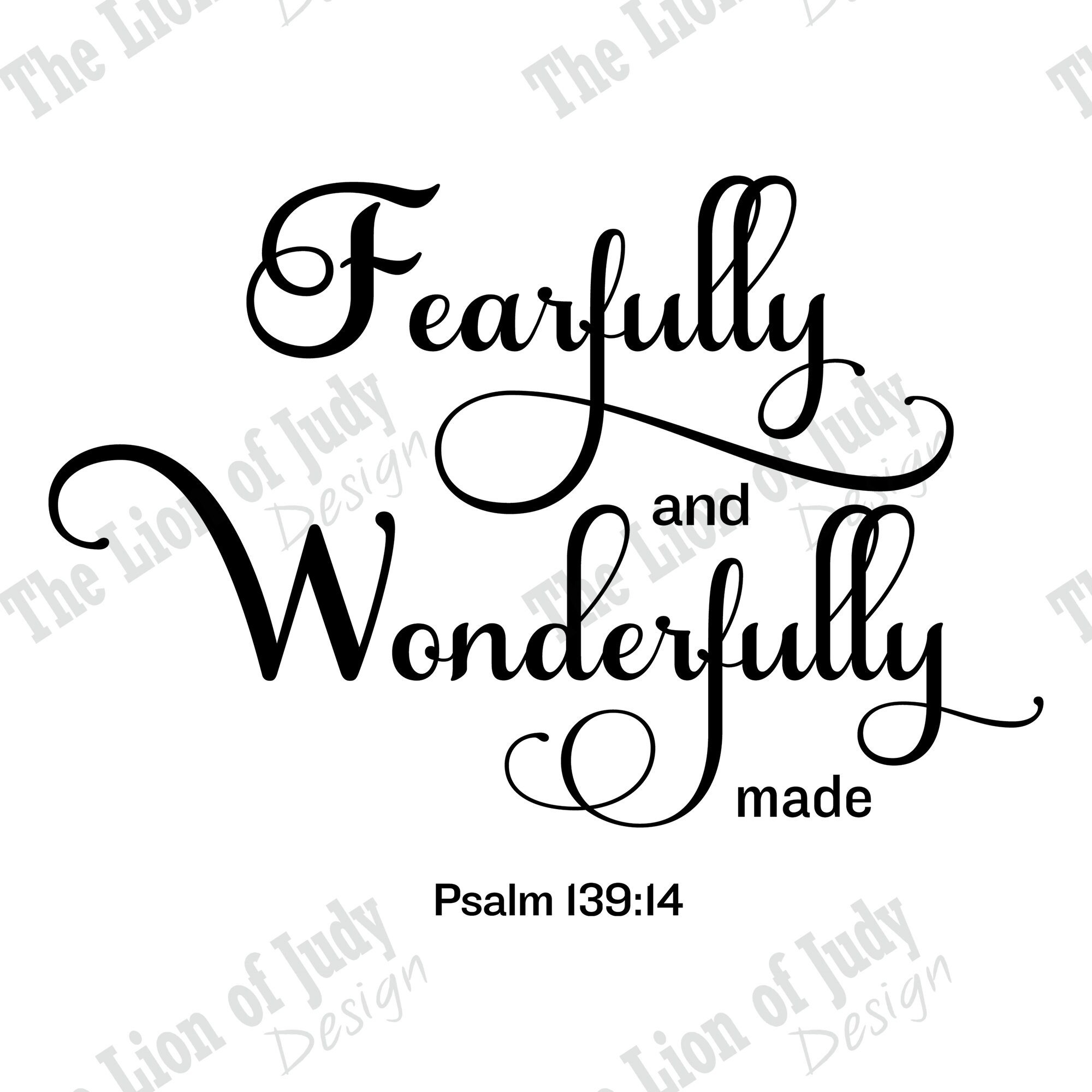 Psalm 139:14 Bible Verse Art Digital Download fearfully and - Etsy