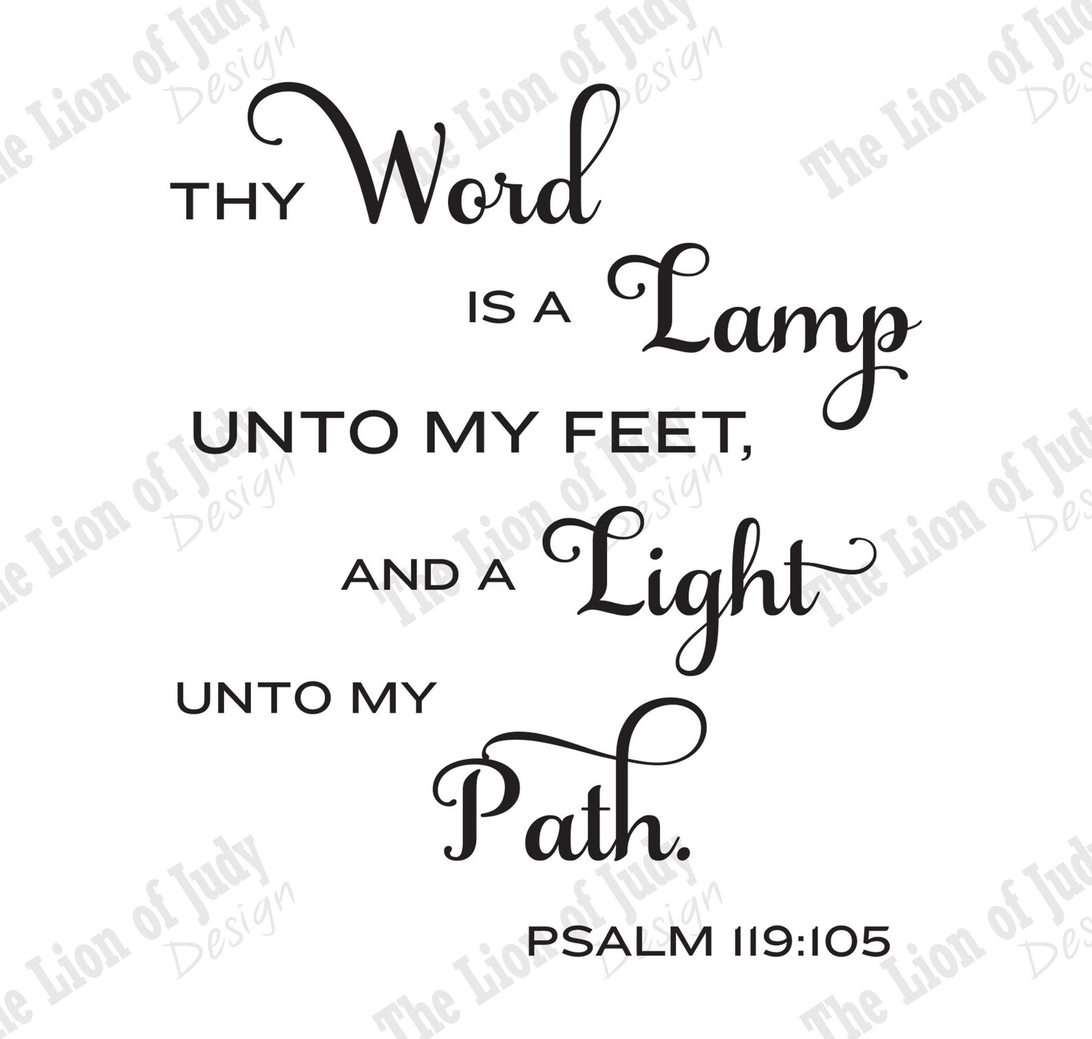 Psalm 119105 KJV Bible Verse Art thy Word is a Lamp Unto My Feet SVG