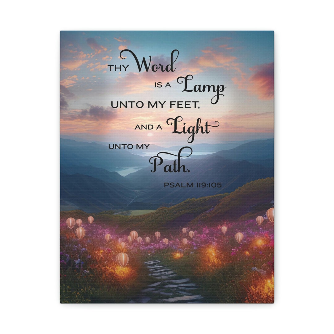 Christian Art Print on Canvas Psalm 119105 Thy Word is a Lamp Bible