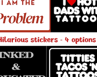 Tattoo Humor Sticker Sticker Pack Set Funny Stickers for Laptop Laptop Decal Tattoo Tattoo Stickers Collection Hot Dads Sticker Sticker with