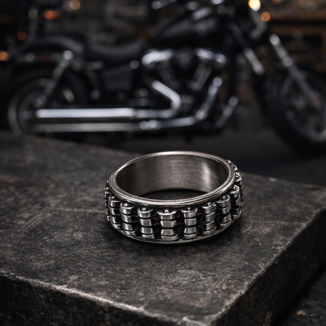 Titanium Motorcycle Chain Ring for Men, Durable Biker Style Band - Etsy