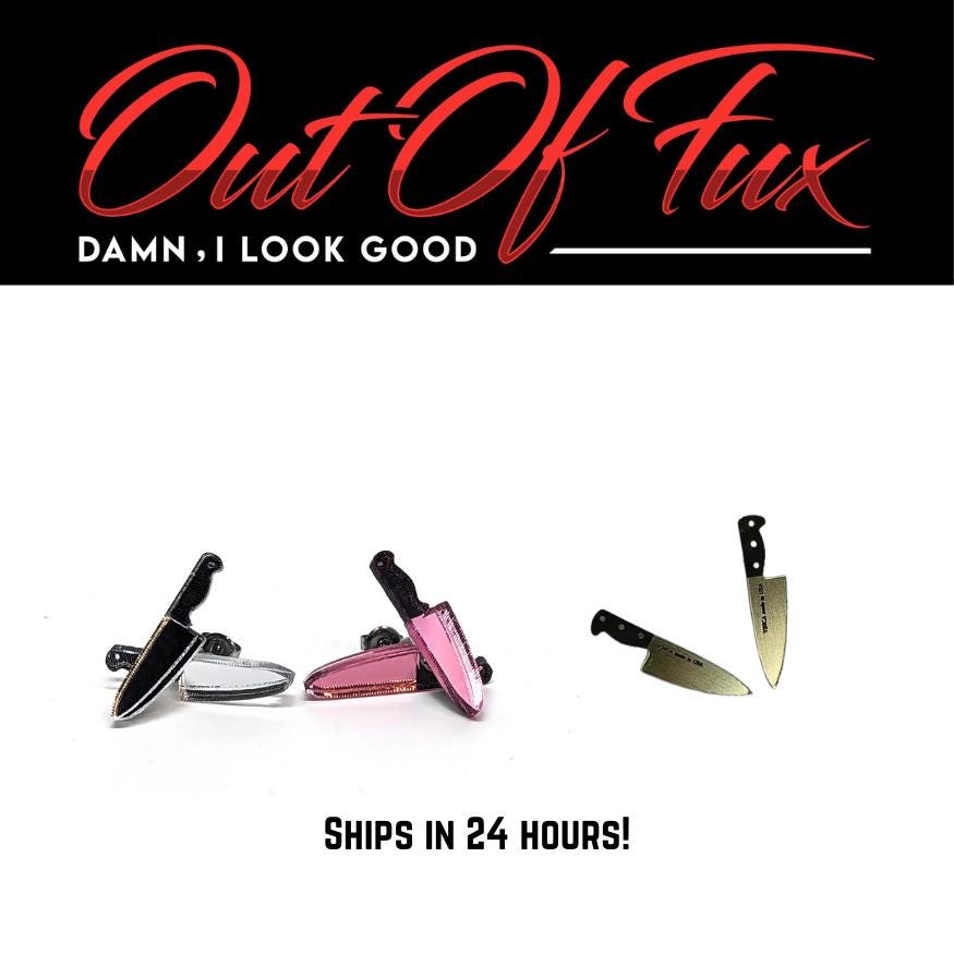 Weapon Knife Earrings for Goth Punk Jewelry Motorcycle Weapon Accessories Alternative Metal Jewelry Handmade Gift Horror Flick Statement