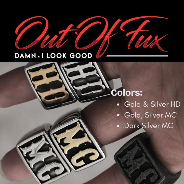 Mens Ring Biker Harley Davidson Band for Him Motorcycle Jewelry Gift HD Style MC Silver Gold for Men Free Shipping