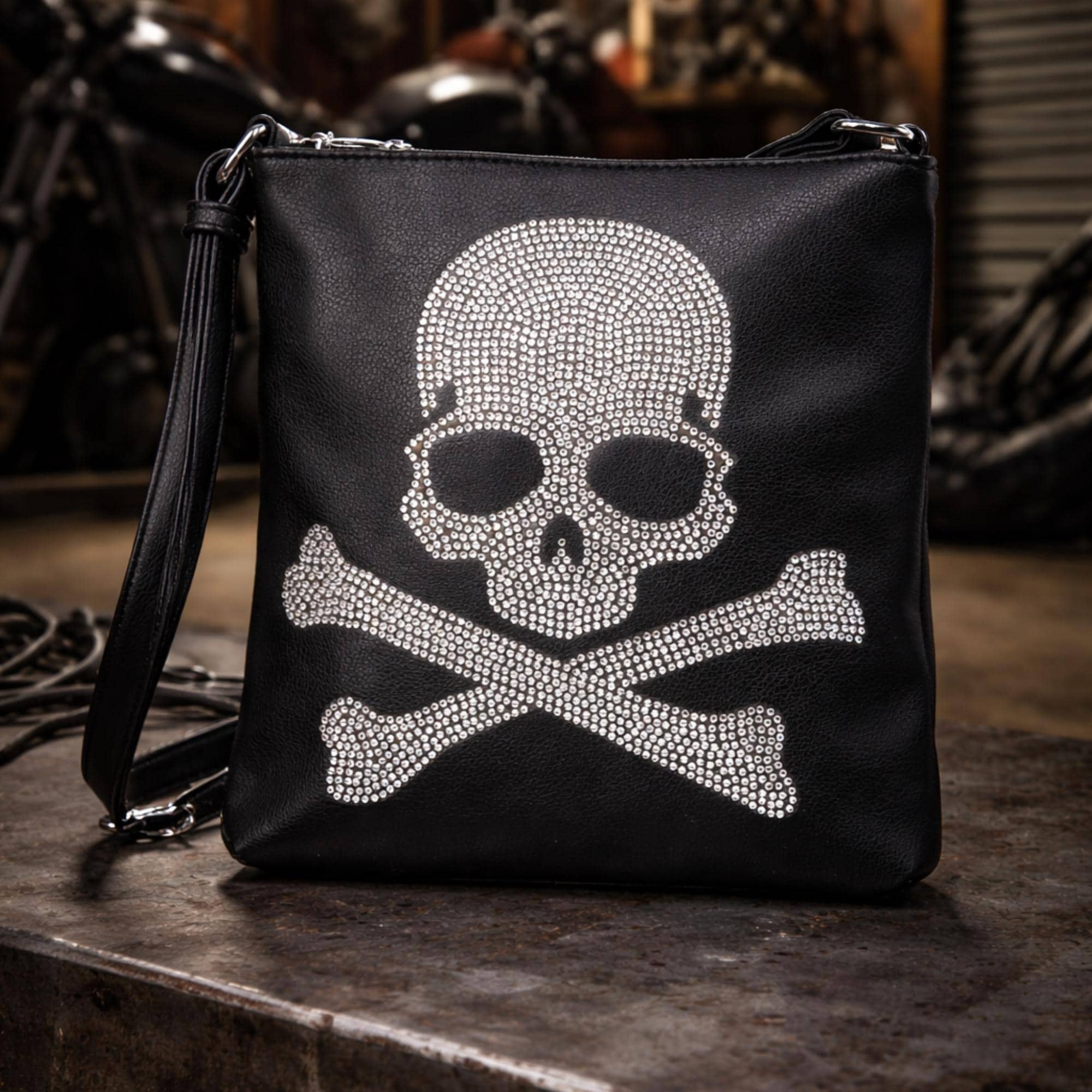 Rhinestone Skull Crossbody Bag, Edgy Faux Leather Purse - Etsy