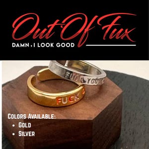 Statement Ring: Gold Silver Cuss Word Jewelry