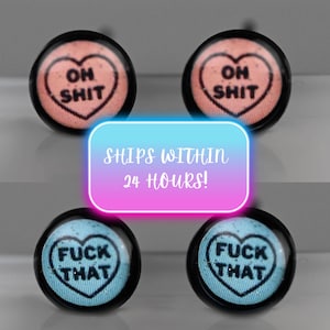 Small Swear Word Stud Earrings Edgy Statement Jewelry Cuss Words Funny Womens Earring Unique Rebellious Various Colors Fast Free Shipping