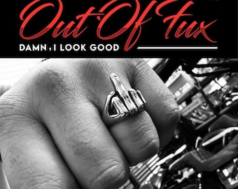 F*ck Off Ring - Middle Ring Titanium Mens Ring Stainless Steel Tarnish-proof Ring for Biker Goth Gift for Him with Free Shipping