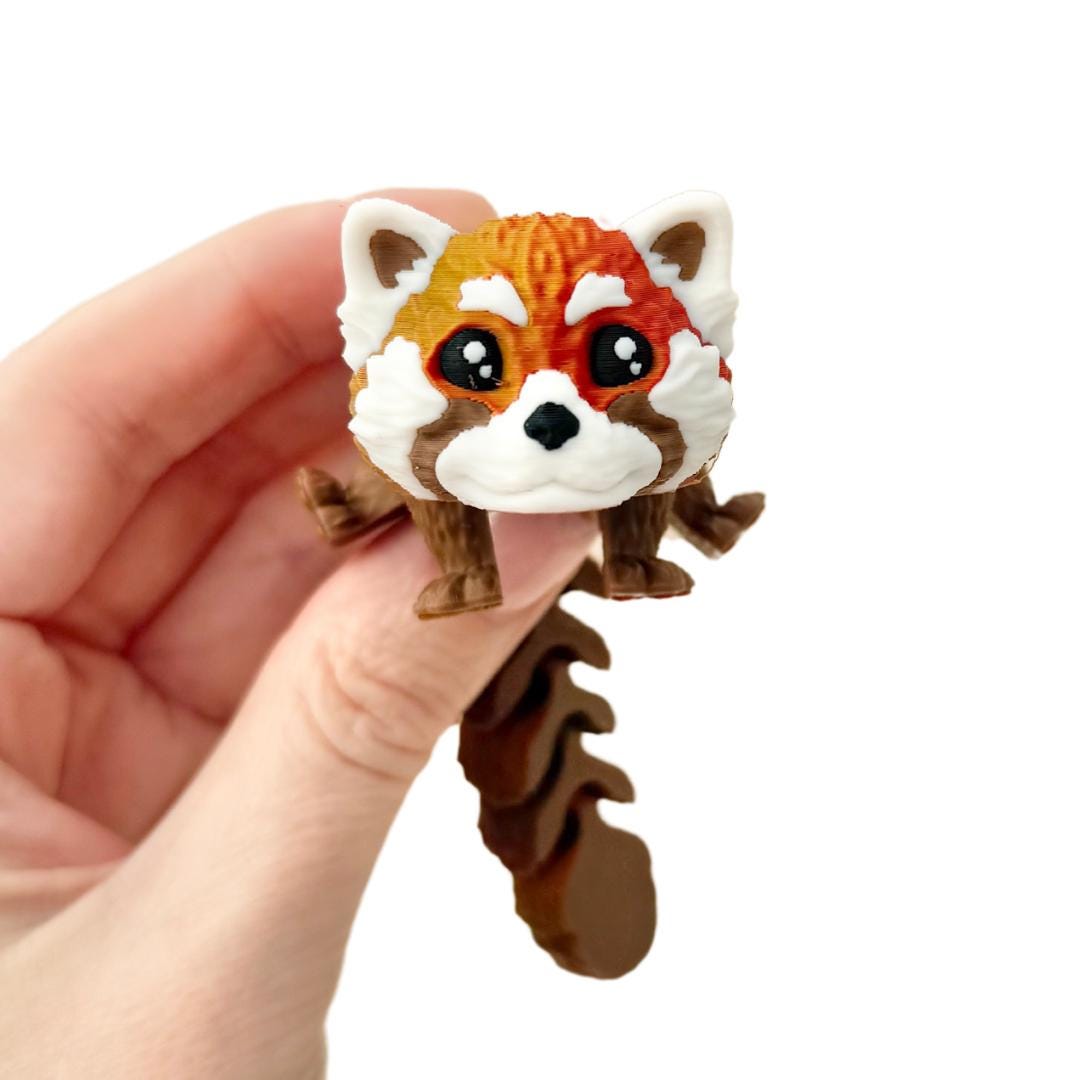 Red Panda Fidget Toy | Articulated Animal Sensory Toy With Movable ...