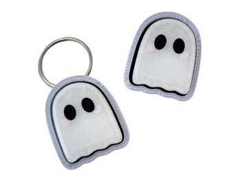 Ghost Fidget Clicker Schlüsselanhänger - Glitzernder Halloween Ghoul, 3D gedrucktes Sensorisches Spielzeug