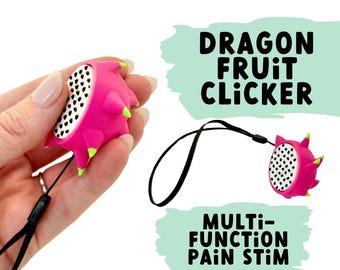 Drachenfrucht Sensory Clicker | Fühlbares Fidget Spielzeug mit Handschlaufe