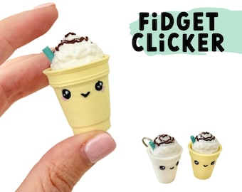 Frappe Clicker Fidget Toy | Coffee Keyring, Sensory Gift