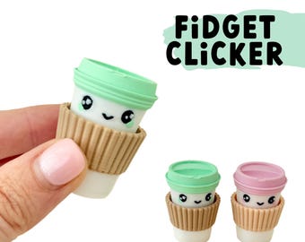 Fidget Clicker Toy | Coffee Cup Sensory Tool | Desk Fidget for Adults and Kids