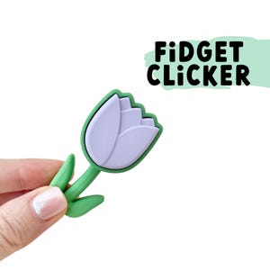 Juguete antiestrés con forma de flor de tulipán, juguete antiestrés sensorial con forma de flor, herramienta para calmar, juguete antiestrés de mano con clic fuerte, juguete antiestrés de mano, juguete antiestrés portátil