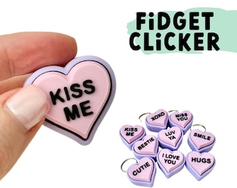 Heart Clicker Fidget-sleutelhanger | Lilaroze sensorisch speelgoed