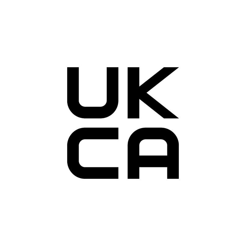 K&ouml;nnte beinhalten: Schwarzwei&szlig;es Logo mit dem Text "UKCA" in einer fetten, serifenlosen Schrift.