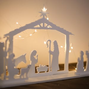 Wooden Nativity Scene Set: Christian Christmas Home Decor