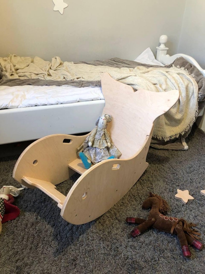 Wooden Baby Rocker, Nursery Decor, Toddler Rocking Toy, Montessori ...