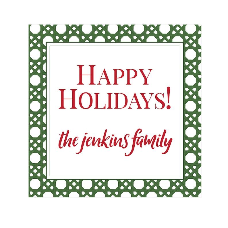 Gift Label Sticker Holiday Label Family Label Wicker Cane
