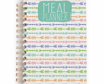 Meal Planner Notebook - Spiral Notebook - Arrows - Planner Notebook - Meal Prep - Kitchen inventory