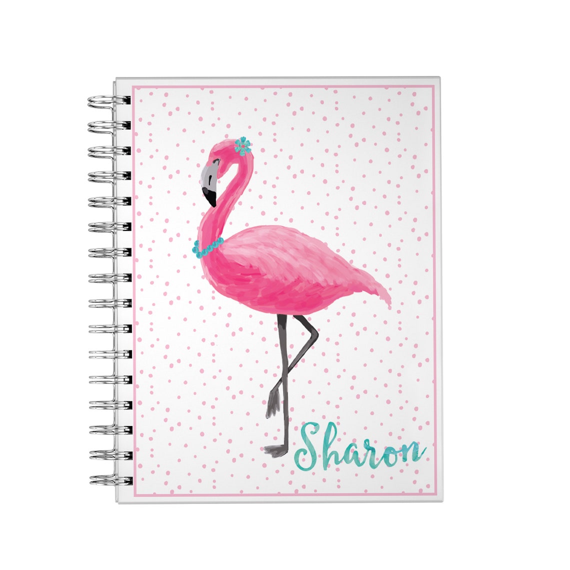 Personalized Flamingo Planner Notebook Monthly Calendar Etsy