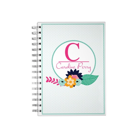 Personalized Monthly Planner Monogrammed Notebook Etsy