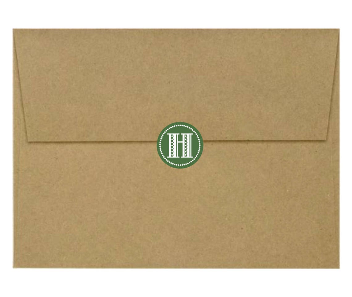 Custom Initial Sticker Envelope Seal Etsy