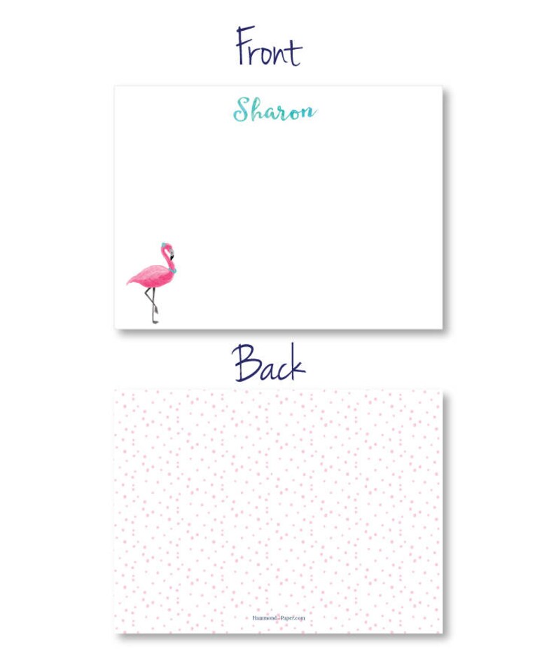 Flamingo Stationery Letter Stationery Personalized Stationery -Pink Flamingo Note Card for Women Monogrammed Gift Stationery Set