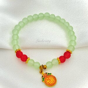 Jade Agate Beaded Bracelet