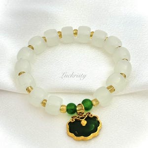 Jade Agate Beaded Bracelet